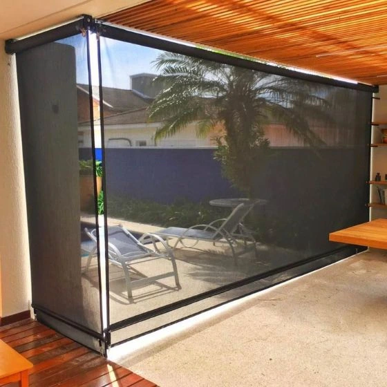 Toldo Cortina de Tela Screen em Rio Claro SP Toldo Cortina de Tela Screen em Rio Claro SP — Instalação em estacionamento