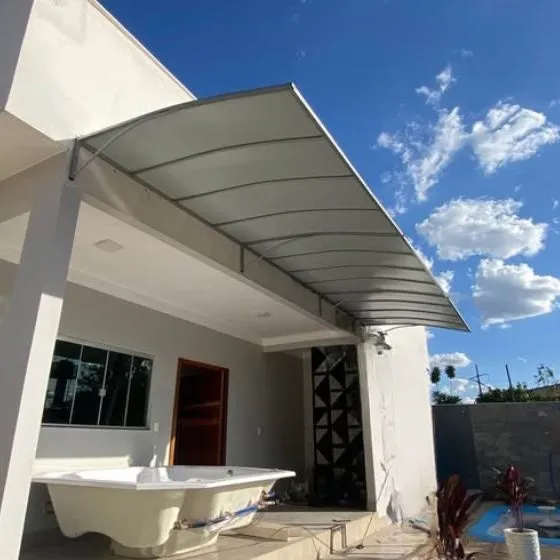 Toldo Fixo de Lona PVC em Jardim Leblon, Rio Claro SP Toldo Fixo de Lona PVC em Jardim Leblon, Rio Claro SP — Instalação em garagem residencial